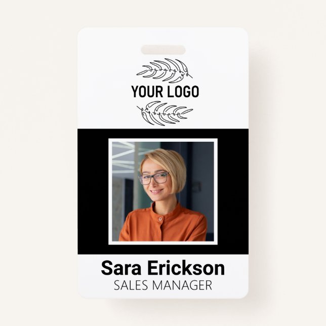 Crachá Funcionário Comercial com Cartão de Identificação  (Frente)