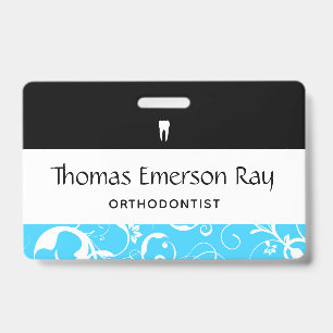 Crachá Funcionário de Consultório Odontológico Pro Damask