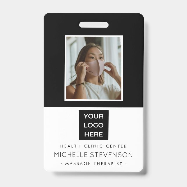 Crachá Funcionário de Foto Elegante (Frente)