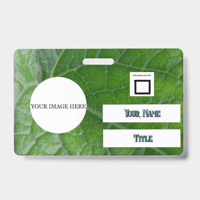 Crachá Funcionário de Imagem de Nome Personalizado Detalh (Frente)
