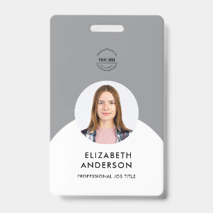 Crachá funcionário de negócios minimalista personalizado