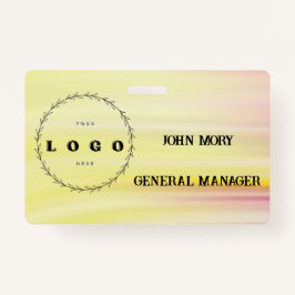 Crachá Funcionário de Título do Nome Personalizado Elegan