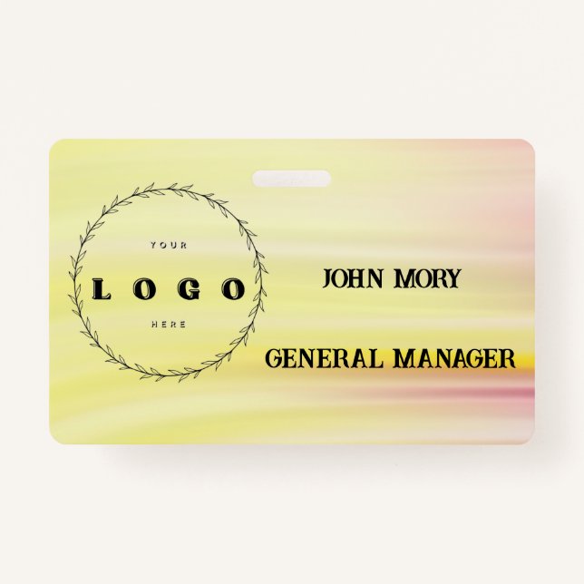 Crachá Funcionário de Título do Nome Personalizado Elegan (Frente)