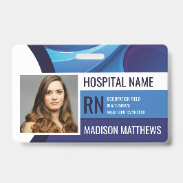 Crachá Funcionário Médico Azul Personalizado