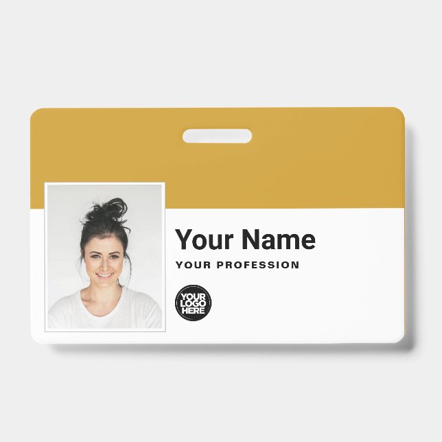 Crachá Funcionário Personalizado - Foto, Código de Barras (Frente)