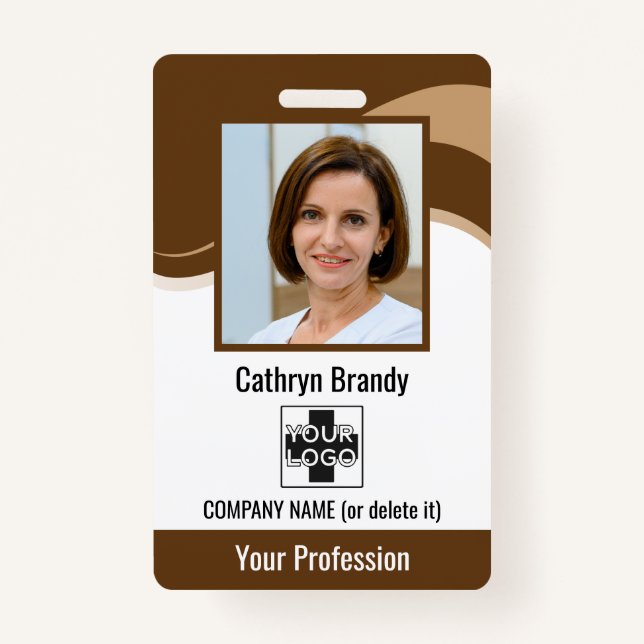 Crachá Funcionário Personalizado, Foto, Código do Bar e L (Frente)