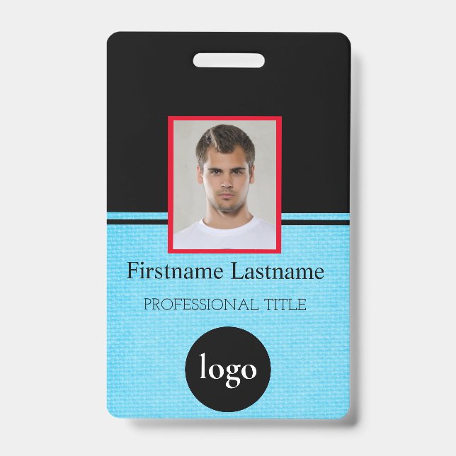 Crachá Funcionário Personalizado - Foto, Código do Bar, L (Frente)