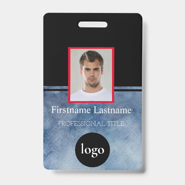 Crachá Funcionário Personalizado - Foto, Código do Bar, L (Frente)