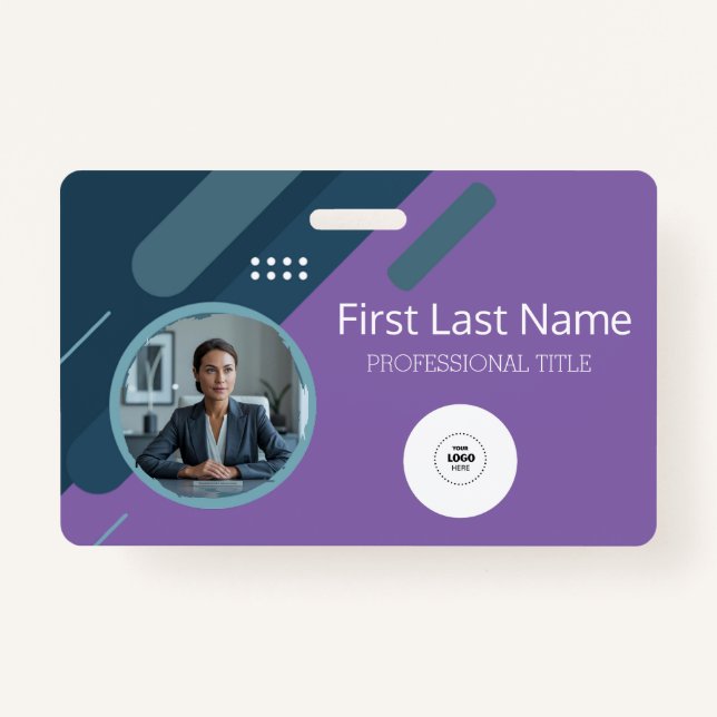 Crachá Funcionário Personalizado - Foto, Código do Bar, L (Frente)