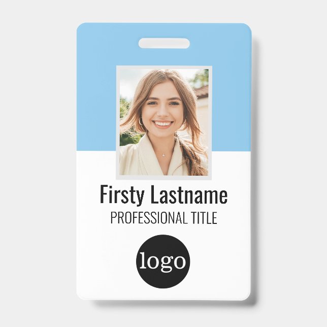 Crachá Funcionário Personalizado - Foto, Código do Bar, L (Front)