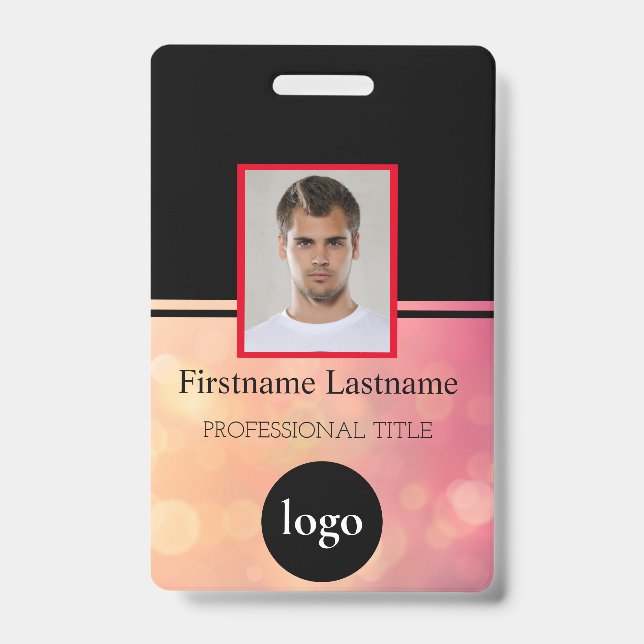 Crachá Funcionário Personalizado - Foto, Código do Bar, L (Frente)