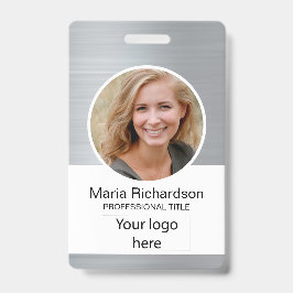 Crachá Funcionário Personalizado, Foto, Código do Bar, Lo