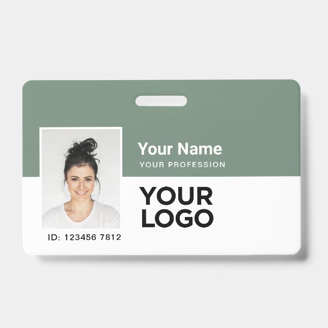 Crachá Funcionário Personalizado | Logotipo do Nome com B (Frente)