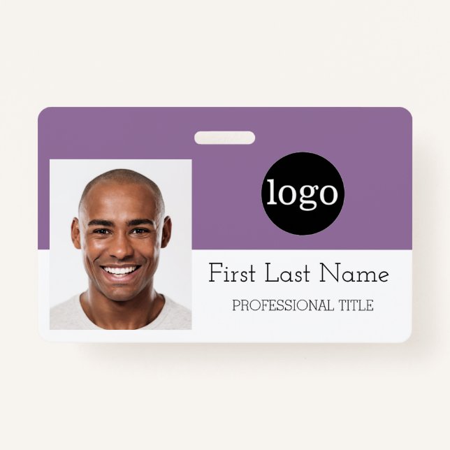 Crachá Funcionário Personalizado - Logotipo, Foto, Código (Frente)