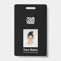 Funcionário Preto - Foto, Código de Barras, Logoti