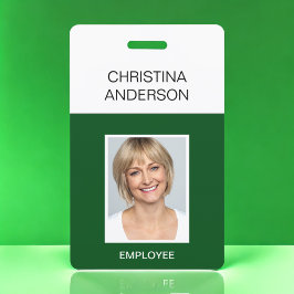 Crachá Funcionário Verde - Nome Foto Trabalho Corporativo