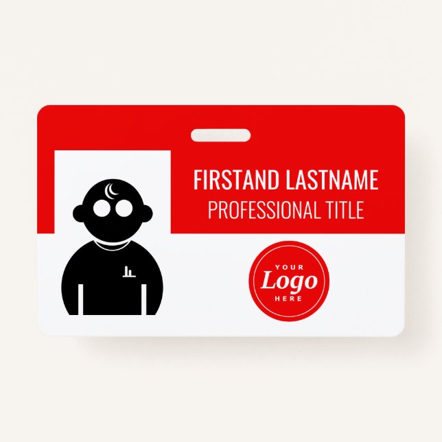 Crachá Funcionário Vermelho (Frente)