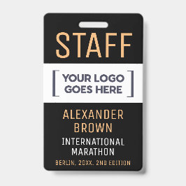 Crachá Funcionarios de evento branco preto legal Nome da 