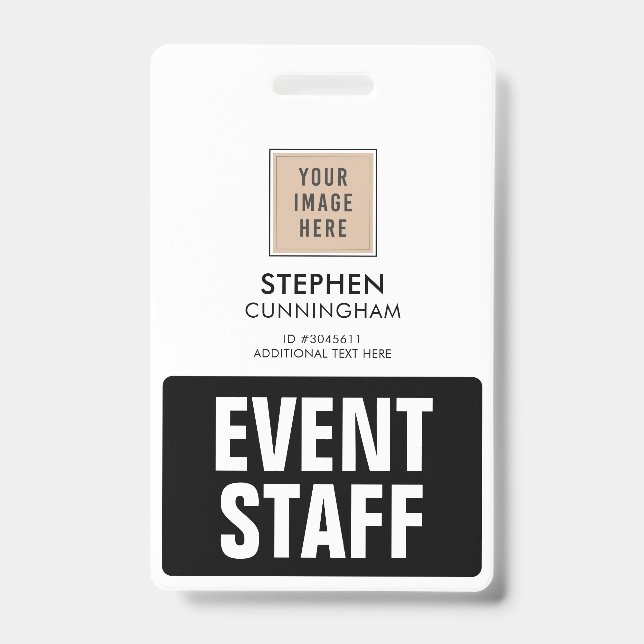 Crachá Funcionários de Eventos Personalizados Simples Pro (Frente)