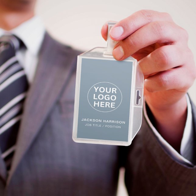 Crachá Funcionarios de identificação azul empoeirado do l (Criador carregado)