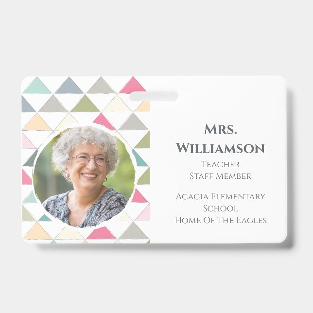 Crachá Funcionarios do Professor Educador Moderno ID Foto (Frente)