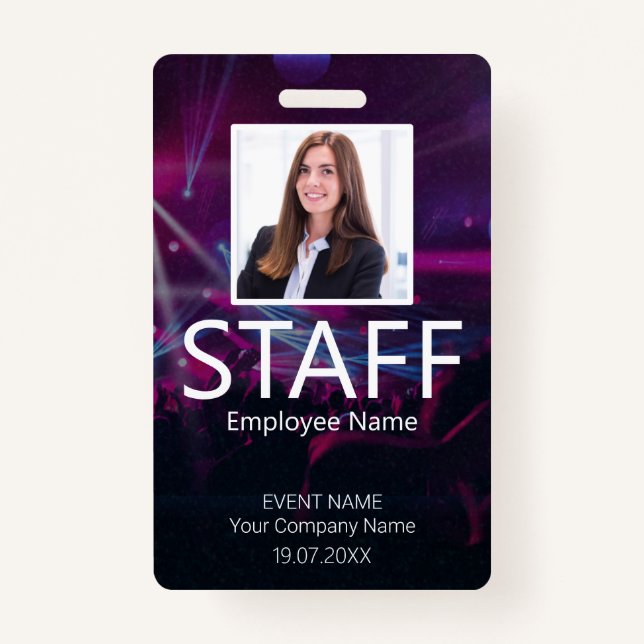 Crachá Funcionarios Personalizado Evento QR Código Puro C (Frente)