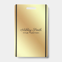 Crachá Fundo Dourado Faixa Preta