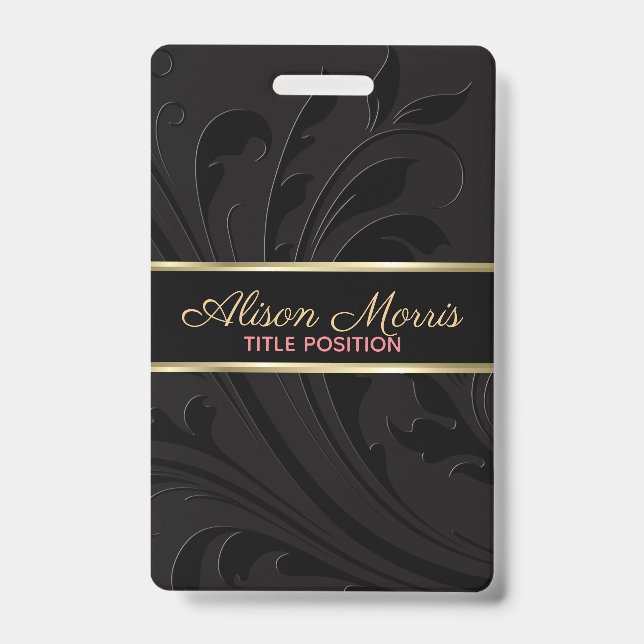 Crachá Fundo Preto E Grelha Dourada (Frente)