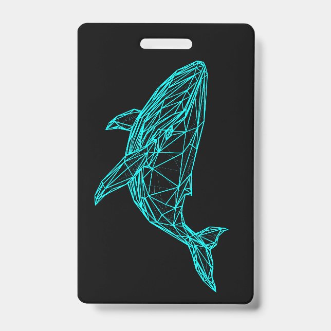 Crachá Futuristic Geometric Whale Badge (Frente)