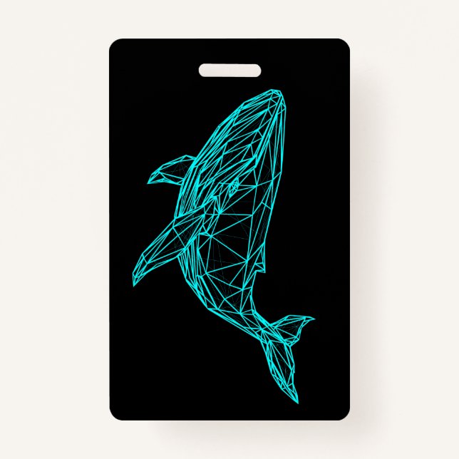 Crachá Futuristic Geometric Whale Badge (Frente)