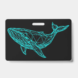 Crachá Futuristic Geometric Whale Badge