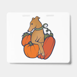 Crachá galgo de halloween cinza