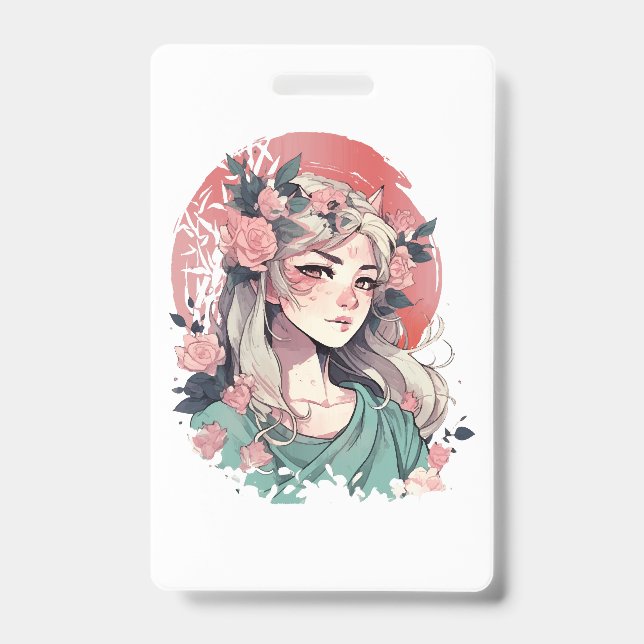 Crachá Garota Anime Fofa (Frente)