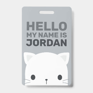 Crachá Gatinho Fofo com Nome Personalizado