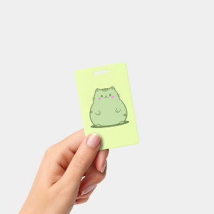 Crachá Gatinho Verde Gordinho de Matcha