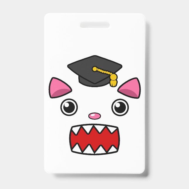 Crachá Gato Animado de Graduação (Frente)