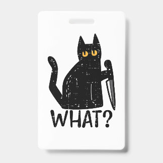 Crachá Gato Preto Que Faca Divertido Assassinato Hallowee