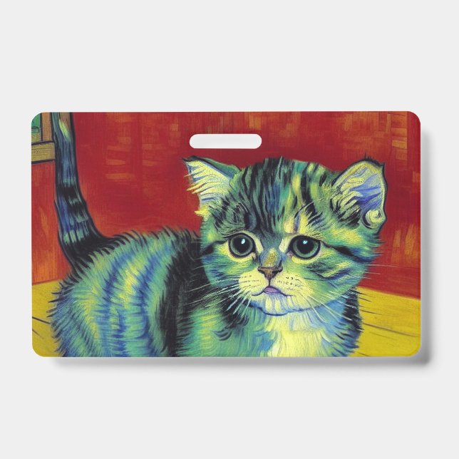 Crachá Gato Tabby Van Gogh (Frente)