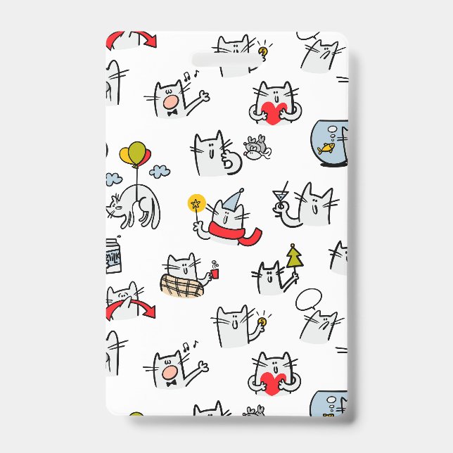 Crachá Gatos engraçados, leite e magia. (Frente)