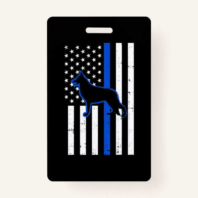 Crachá german shepherd Policial Cão K9 Patriótico (Frente)