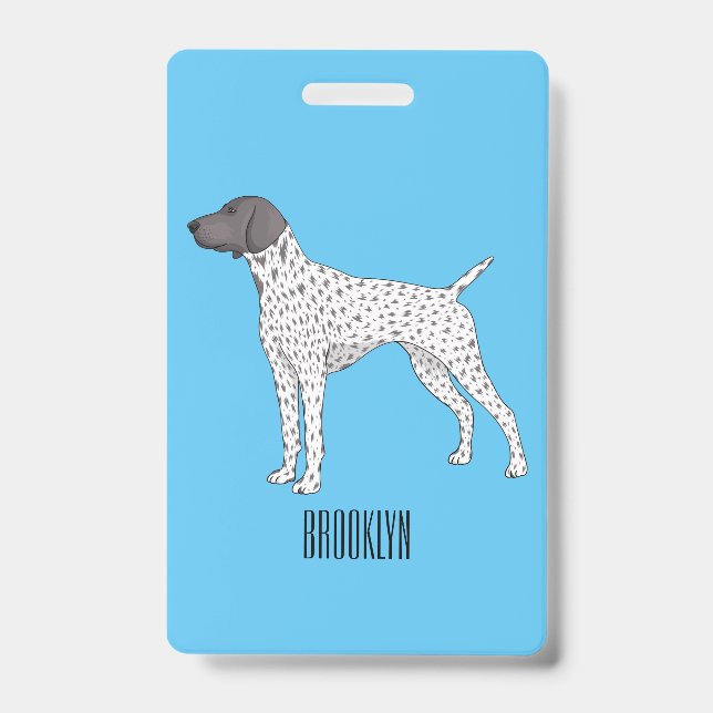 Crachá German Shorthaired Pointer dog cartoon (Frente)