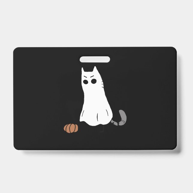 Crachá Ghost Cat Pumpkin Halloween (Frente)