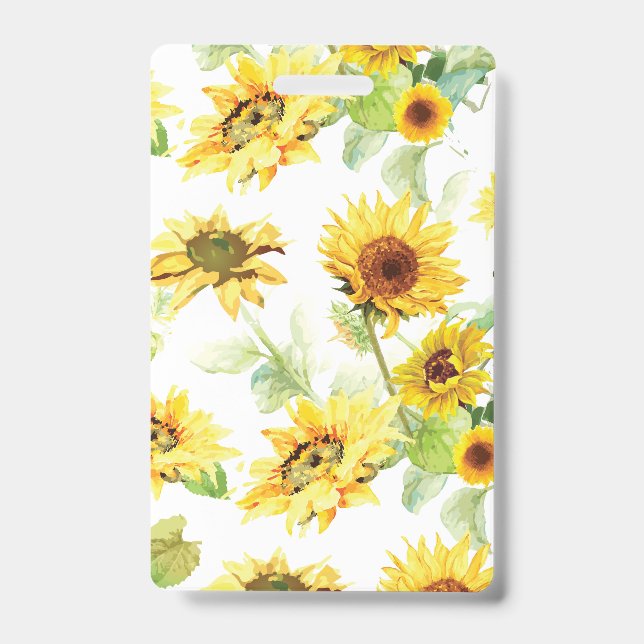 Crachá Girassol em Aquarela (Frente)