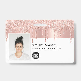 Crachá Glam personalizado Foto do funcionário, Código do 