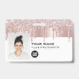 Crachá Glam personalizado Foto do funcionário, Código do 