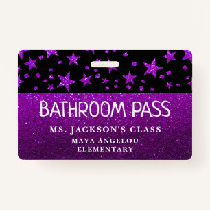 Crachá Glitter De Volta Às Estrelas Da Escola Passando O