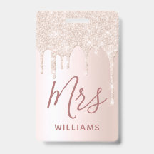 Glitter Dripe Professor Nome personalizado Lanyard