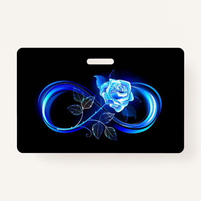 Crachá Glowing infinity with blue rose (Frente)