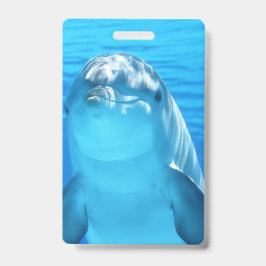 Crachá Golfinho Marinho Fofo no Mar Azul