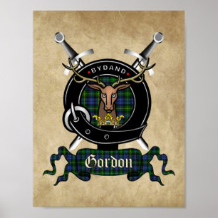 Crachá Gordon Clan e Poster Tartan 8,5x11